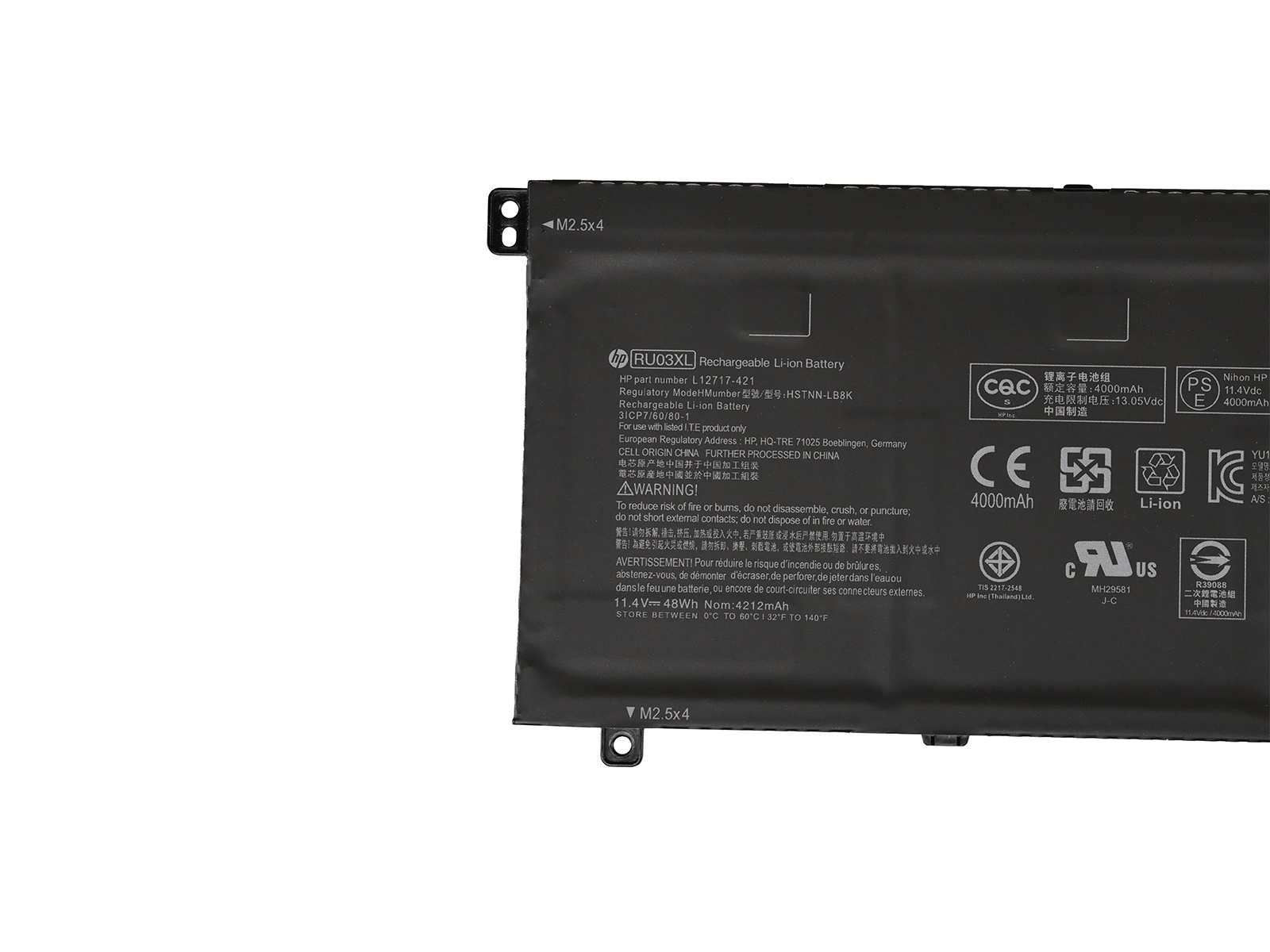 HP-RU03XL-11.4V- 48Wh-Battery