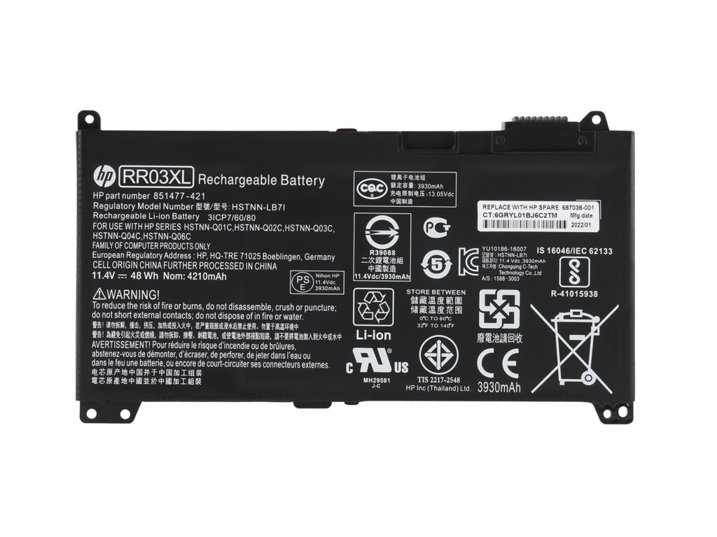 HP-RR03XL-11.4V-48WH-Battery